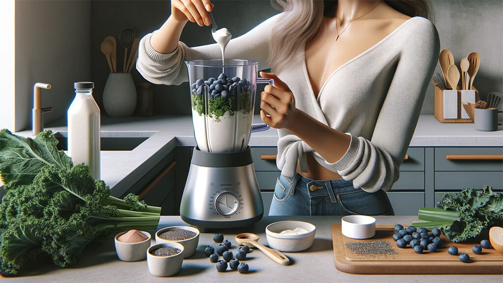 making perfect smoothie